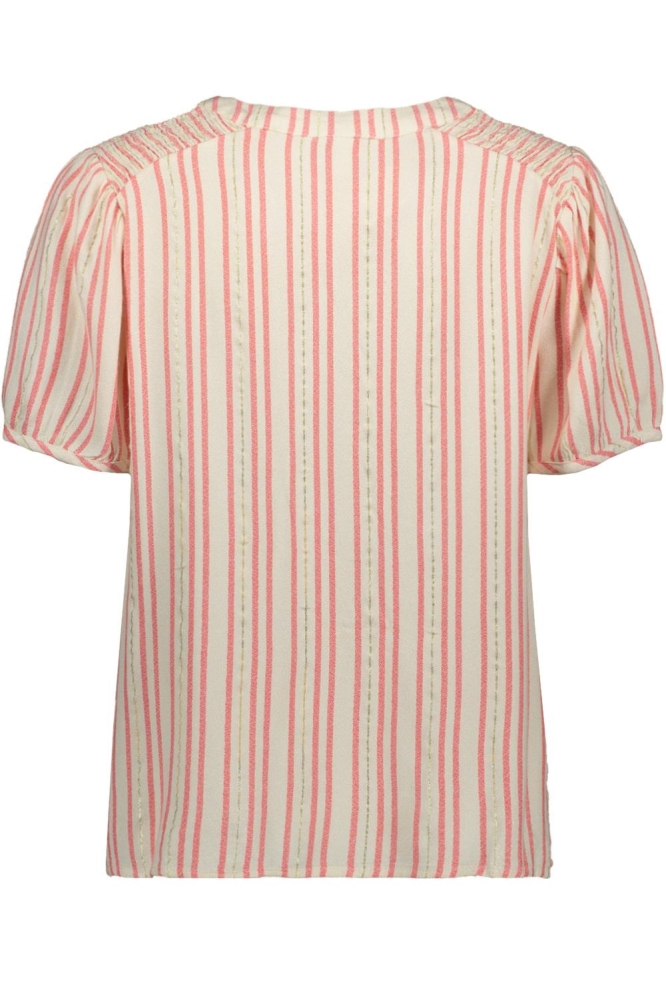 VMBAYA S/S V-NECK SHIRT WVN BTQ GA 10327075 BIRCH/DUBARRY